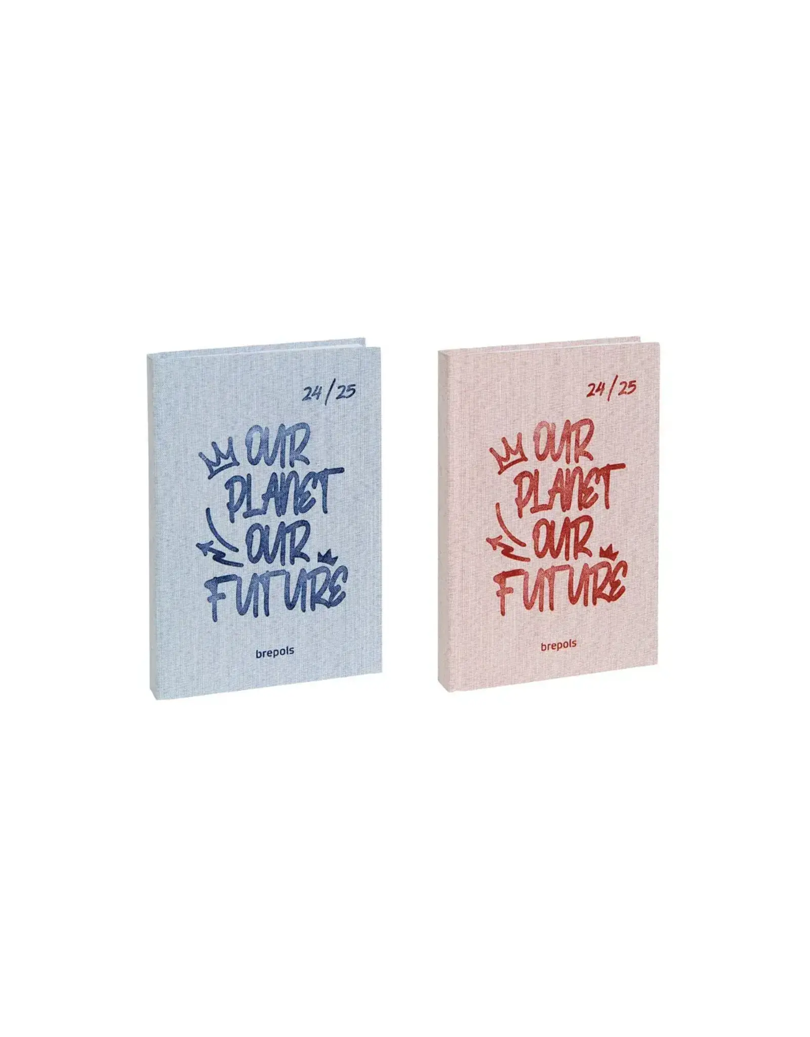 brepols Brepols agenda 2024-2025 - TOILE OCEAN - Schoolagenda - Dagoverzicht - Roze/ blauw - 11.5 x 16.9 cm