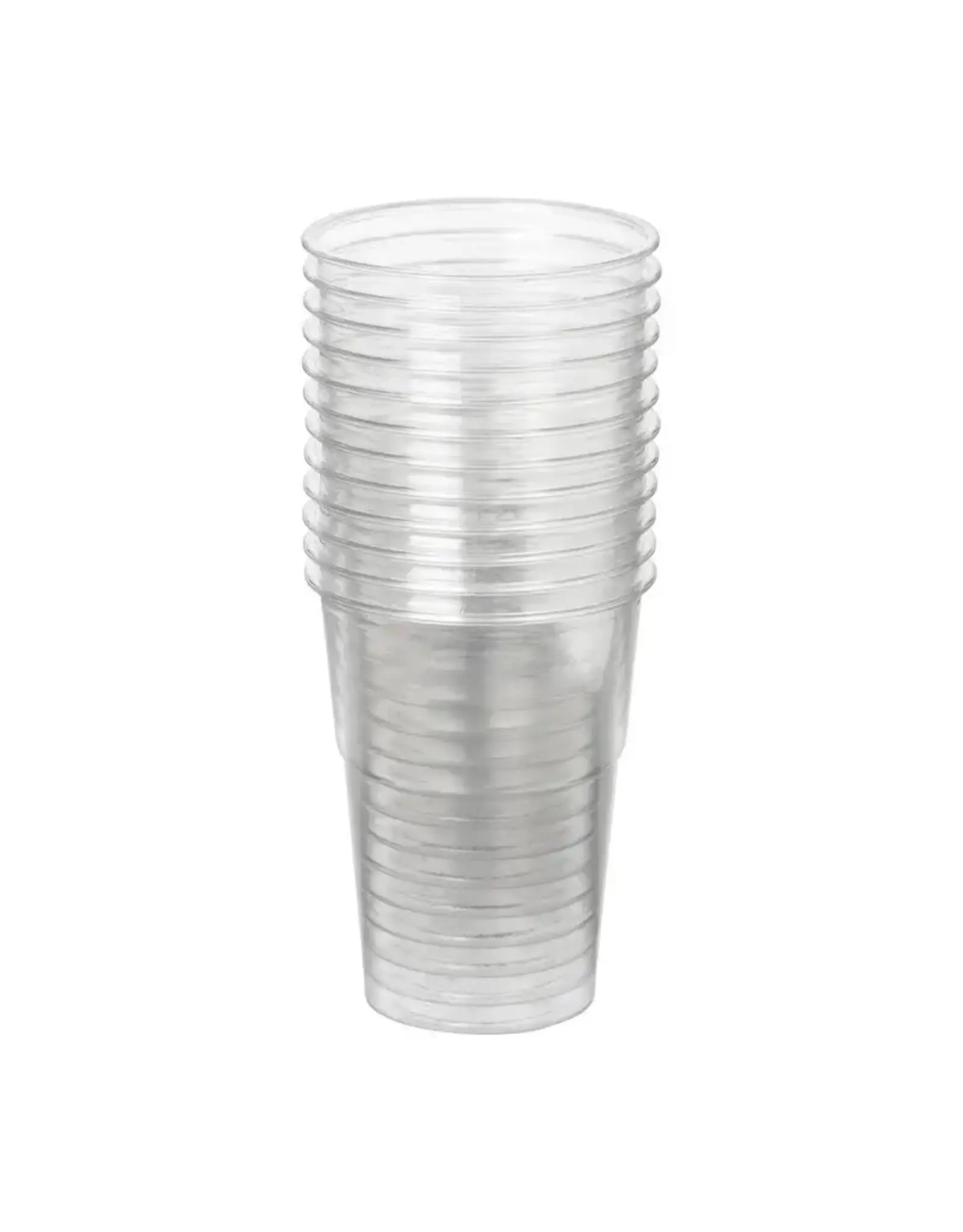 P.F.SERVICE Plastic bekers transparant 0,25liter recyclebaar 10 stuks