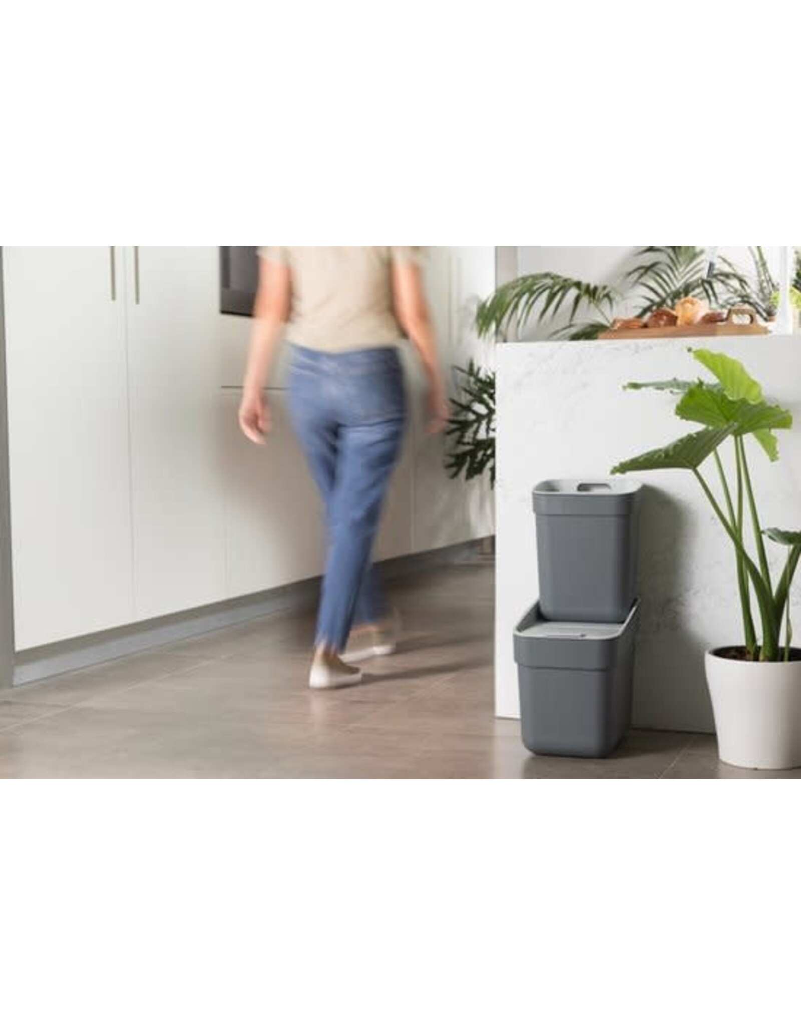 CURVER Curver Ready to Collect Prullenbak - 10L - Donkergrijs/Lichtgrijs