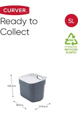 CURVER Curver Ready to Collect Prullenbak - 5 liter - Donkergrijs