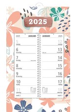 MGP MGPcards - Omlegweekkalender 2025 - Week begint op zondag - 21 x 34 cm - Bloemen - Zalmkleurig