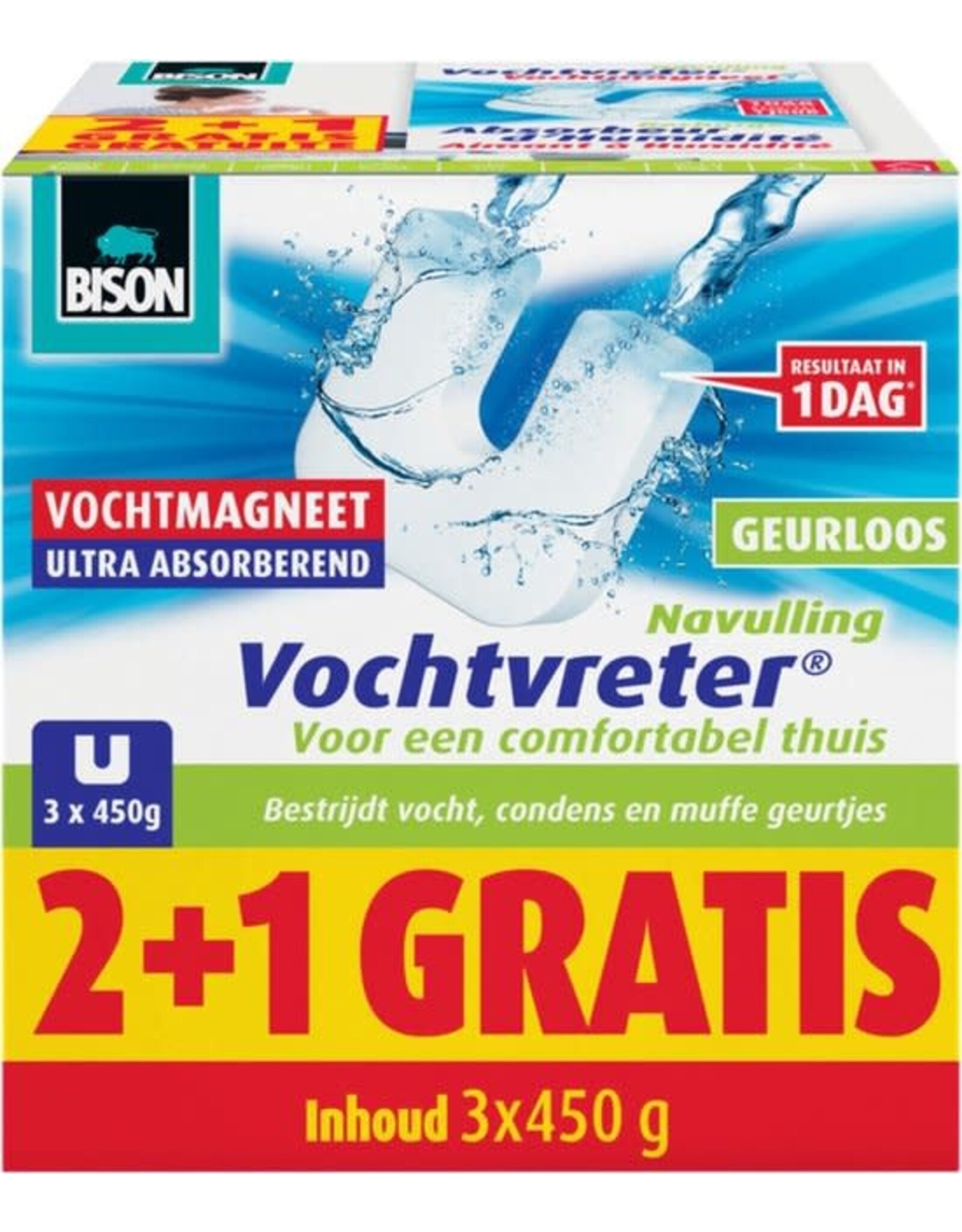 BISON Bison Vochtvreter Vochtmagneet Neutraal 3 x 450 gr