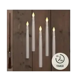 anna`s collection LED Kaarsen Zwevend Wit met Toverstok, Draad en Haken | 29cm 5