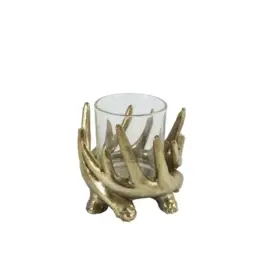 COUNTRYFIELD Countryfield Theelicht gewei S 11,5x11,5x10,5cm - goud