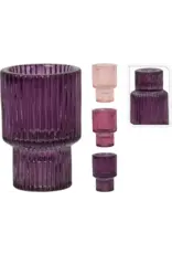 Kandelaar Glas 8cm 3 assorti kleur