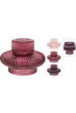 Kandelaar Glas 6cm 3 assorti kleur