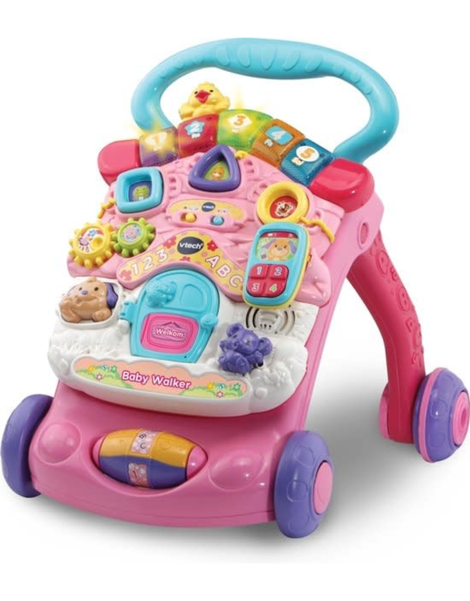 VTECH VTech 2 in 1 Baby Walker - Educatief Babyspeelgoed - Roze