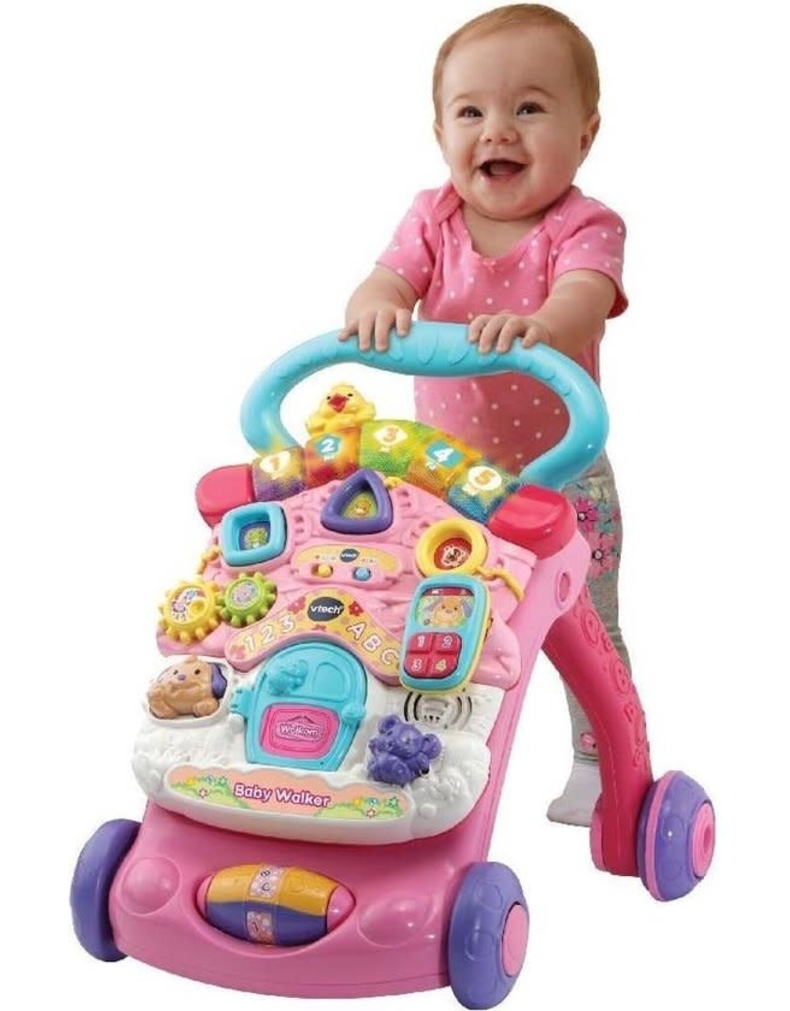 VTECH VTech 2 in 1 Baby Walker - Educatief Babyspeelgoed - Roze