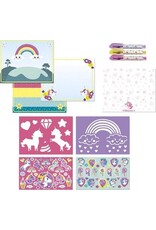 TOTUM Totum Unicorn Designer doeboek, stickerboek, tekenen en schrijven - hard cover vakantieboek 25 delig - incl. stickers en sjablonen