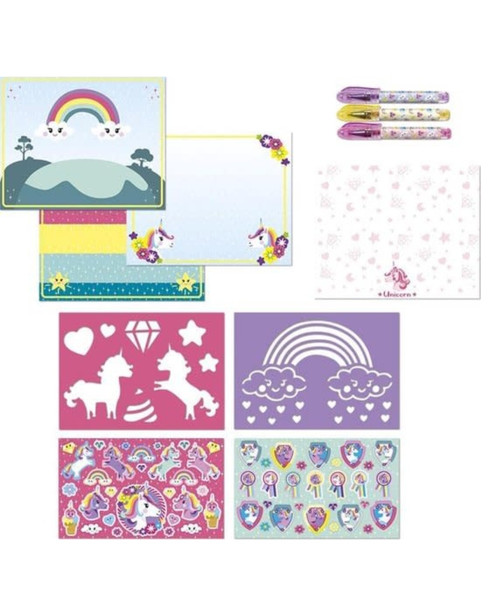 TOTUM Totum Unicorn Designer doeboek, stickerboek, tekenen en schrijven - hard cover vakantieboek 25 delig - incl. stickers en sjablonen