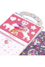 TOTUM Totum Unicorn Designer doeboek, stickerboek, tekenen en schrijven - hard cover vakantieboek 25 delig - incl. stickers en sjablonen