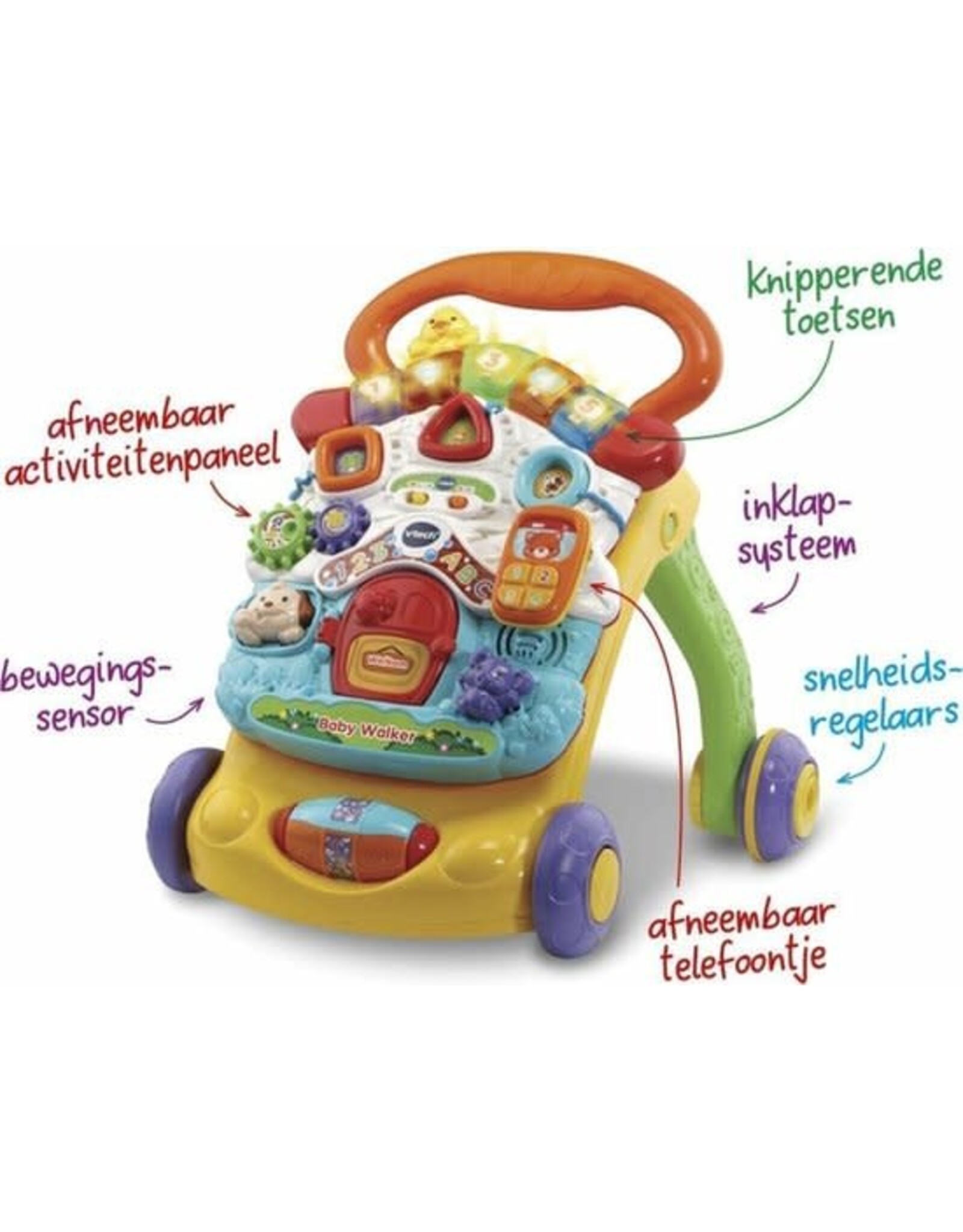 VTECH VTech 2 in 1 Baby Walker - Loopwagen Baby - Educatief Baby Speelgoed - Licht & Geluidseffecten - Nederlands Gesproken Speelgoed - Cadeau - 9 tot 36 Maanden