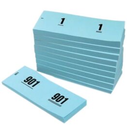 Garderobe bonnen / Nummerblok - Blauw - 1000st.
