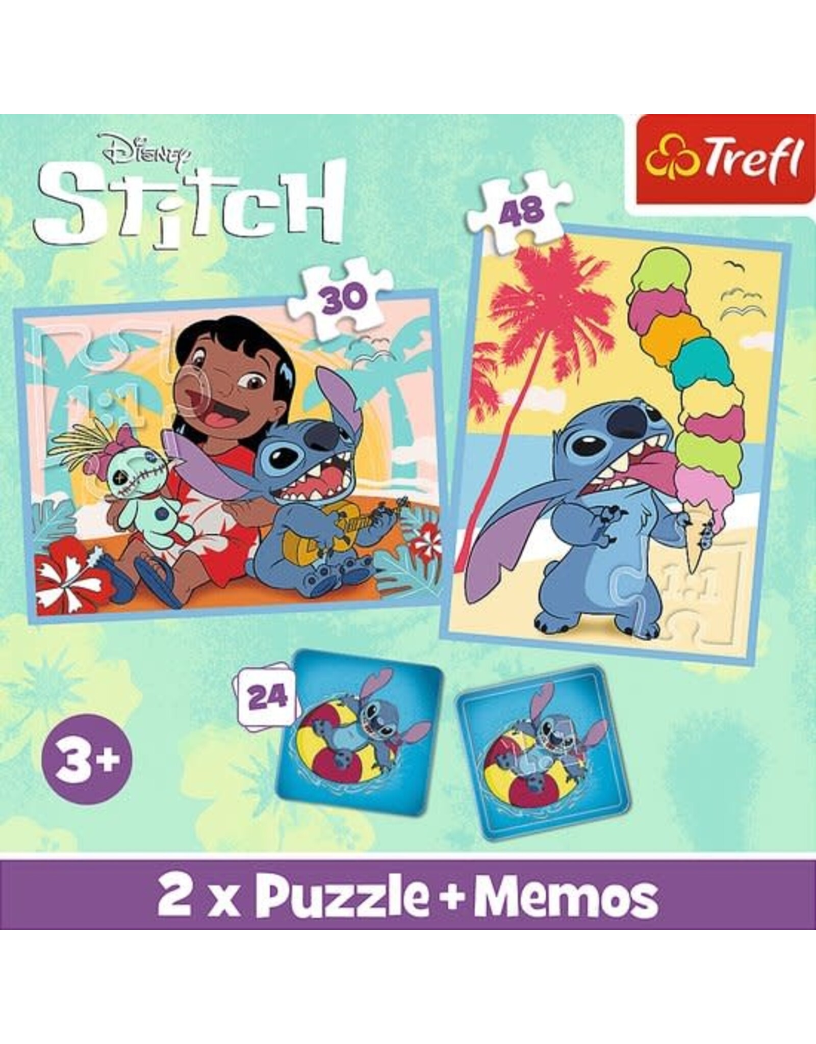 Trefi Lilo & Stitch 3-in-1 Set Puzzels + geheugenspel