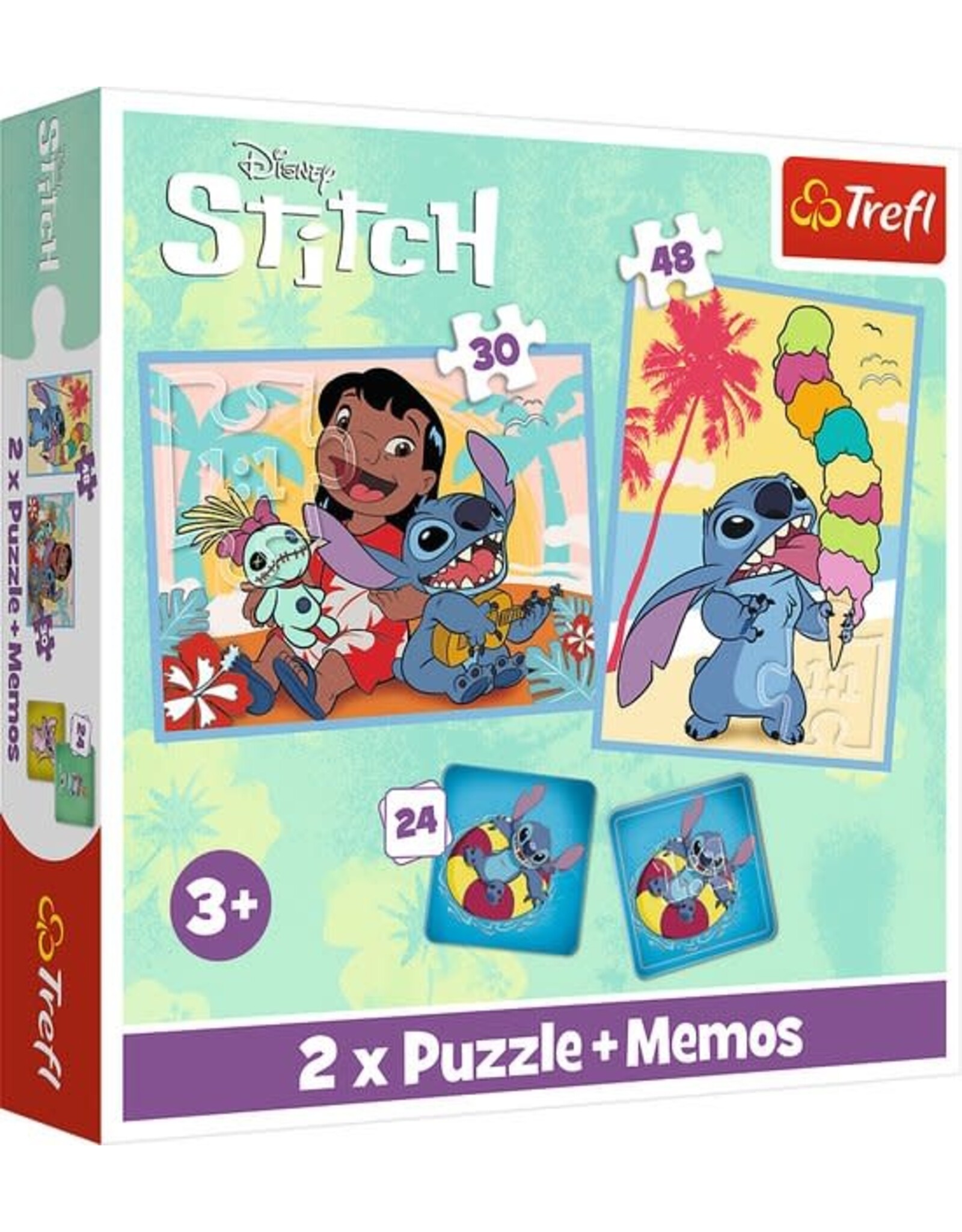 Trefi Lilo & Stitch 3-in-1 Set Puzzels + geheugenspel