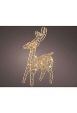 lumineo Lumineo Rendier met Micro LED verlichting voor binnen op batterij met timer 5x12x21cm goud