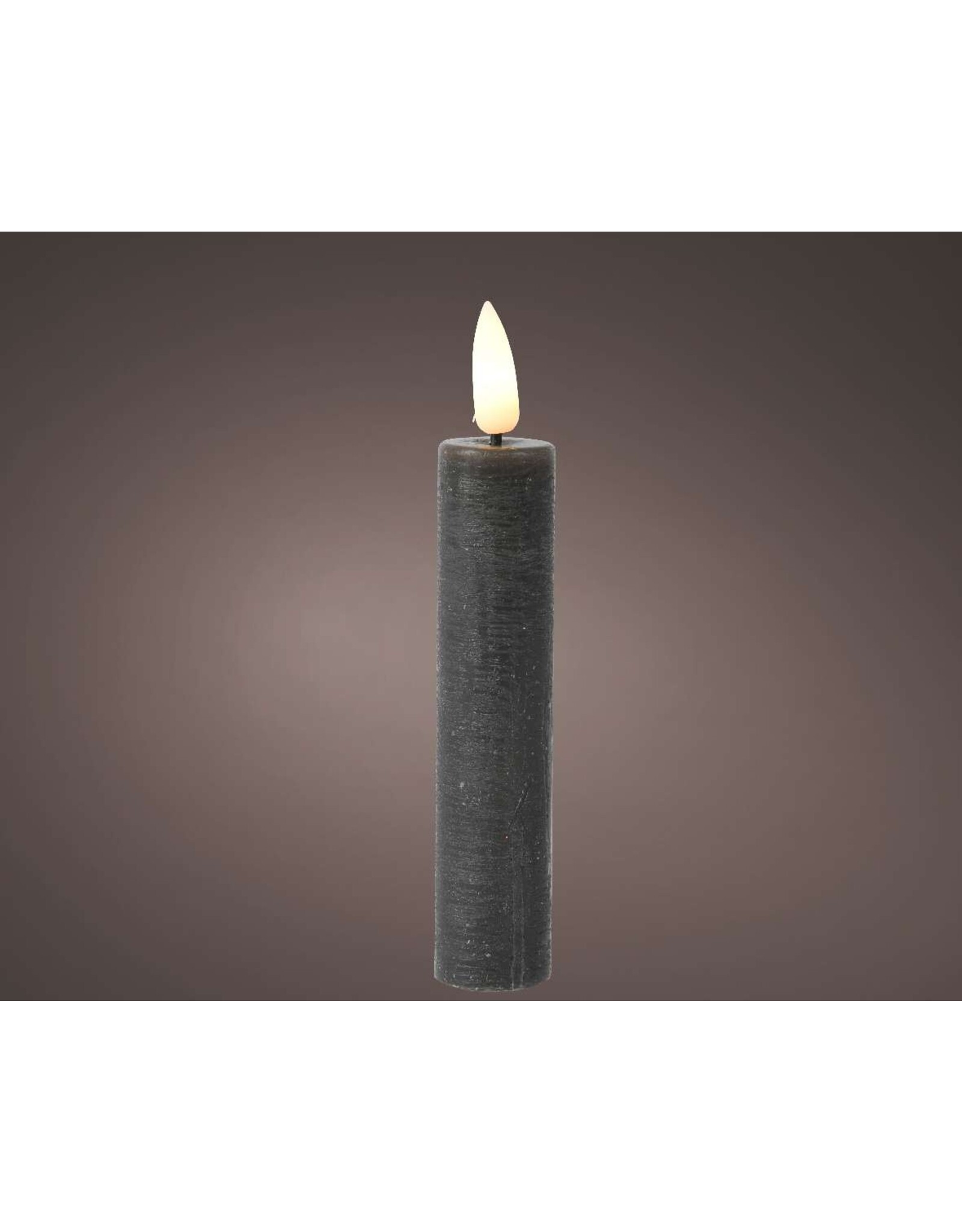 lumineo Lumineo LED dinerkaarsen met flikkerende vlam grijs dia2x16cm was met 6 uur tim