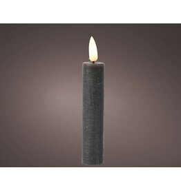 lumineo Lumineo LED dinerkaarsen met flikkerende vlam grijs dia2x16cm was met 6 uur tim
