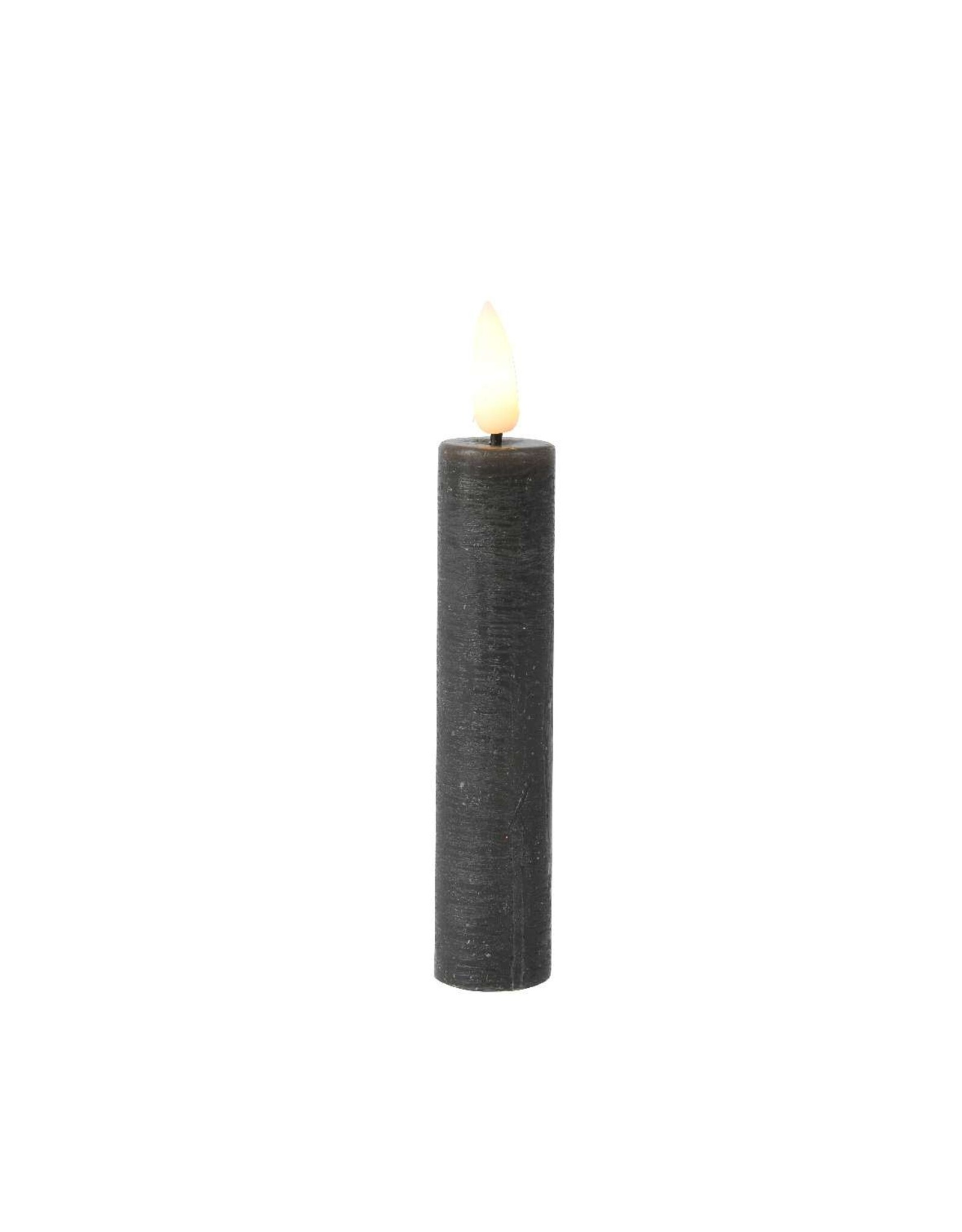 lumineo Lumineo LED dinerkaarsen met flikkerende vlam grijs dia2x16cm was met 6 uur tim