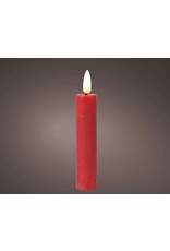 lumineo Lumineo LED dinerkaarsen met flikkerende vlam kerstrood dia2x16cm wax met 6 uur timer