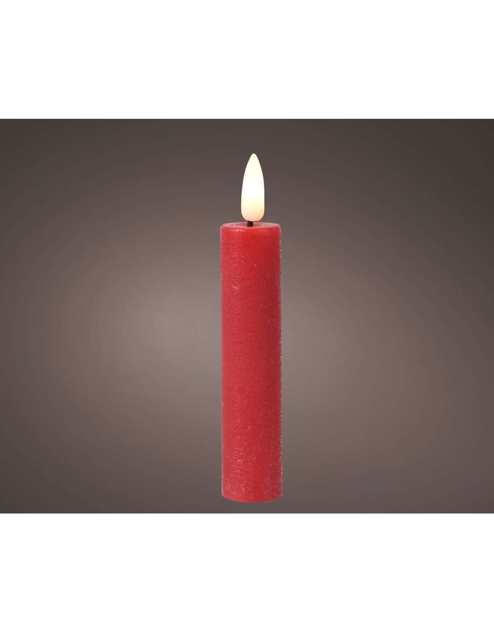 lumineo Lumineo LED dinerkaarsen met flikkerende vlam kerstrood dia2x16cm wax met 6 uur timer