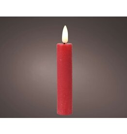 lumineo Lumineo LED dinerkaarsen met flikkerende vlam kerstrood dia2x16cm wax met 6 uur timer