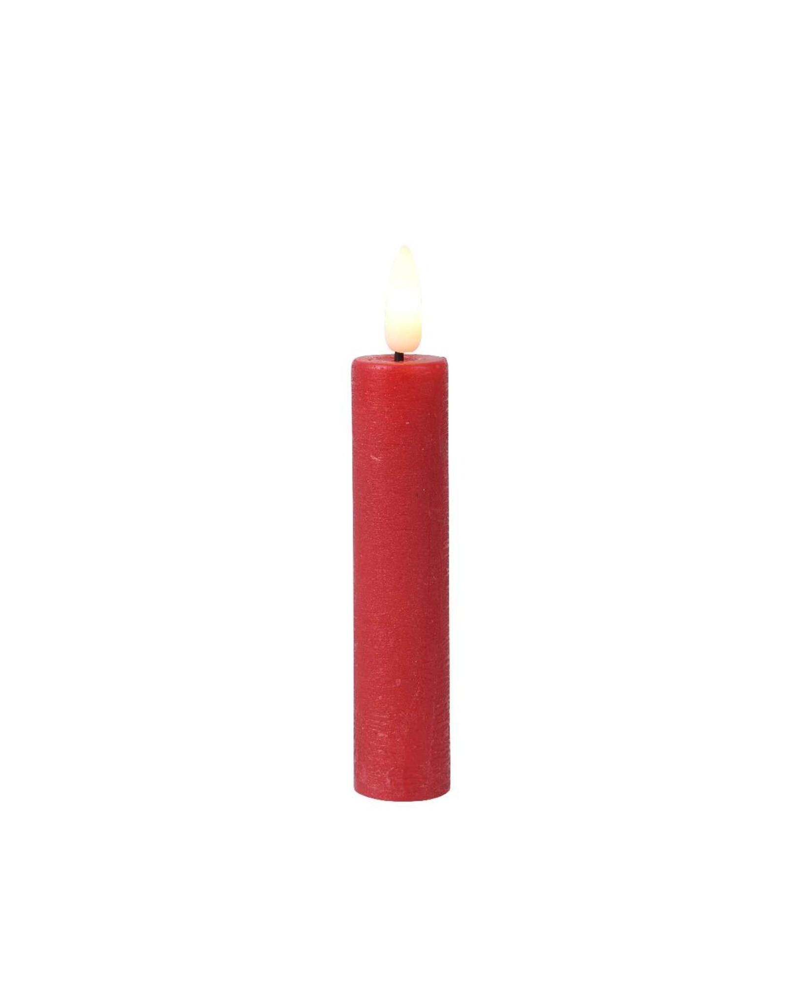 lumineo Lumineo LED dinerkaarsen met flikkerende vlam kerstrood dia2x16cm wax met 6 uur timer