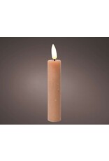 lumineo Lumineo LED dinerkaarsen met flikkerende vlam licht bruin dia2x16cm wax met 6 uur timer