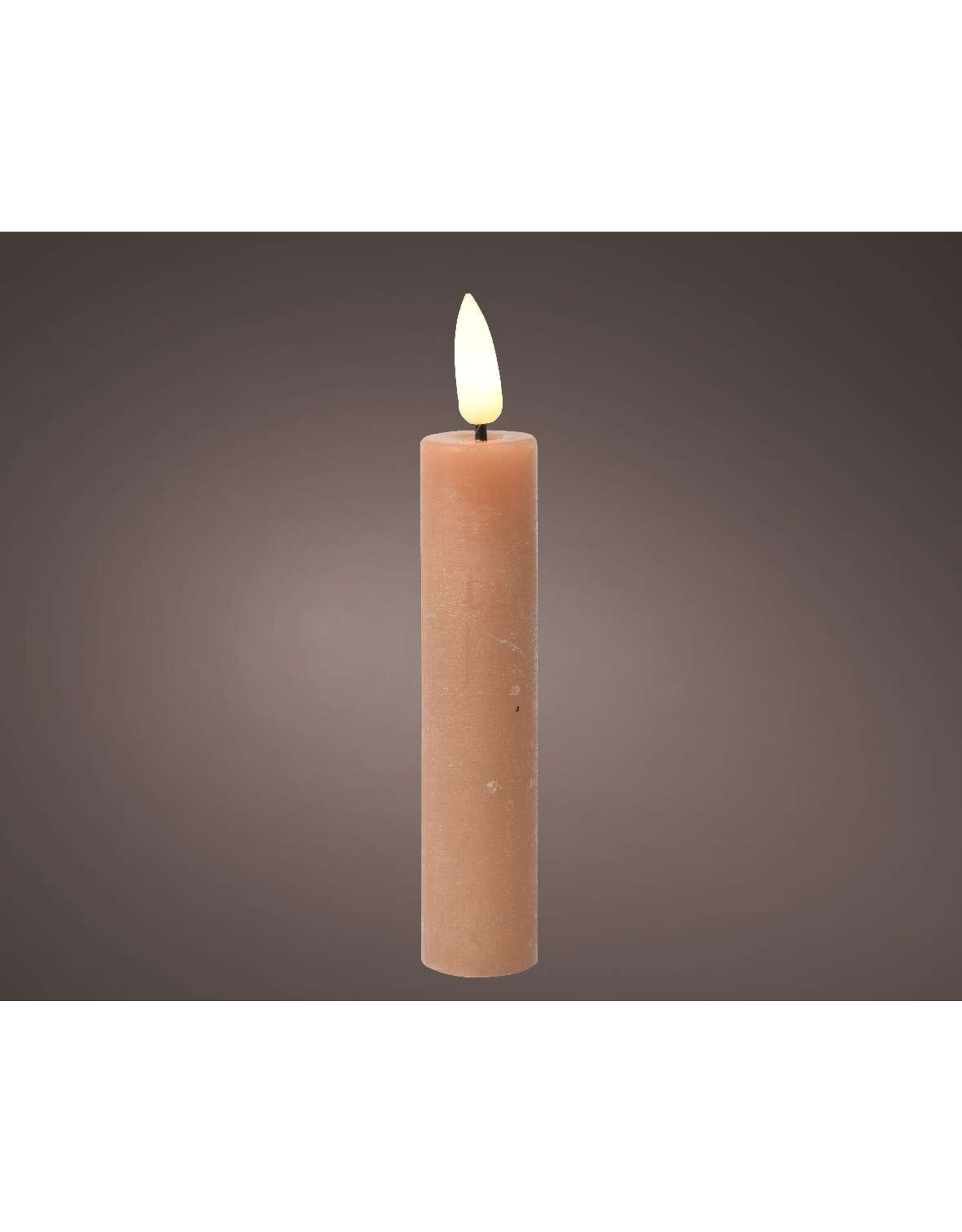 lumineo Lumineo LED dinerkaarsen met flikkerende vlam licht bruin dia2x16cm wax met 6 uur timer