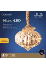 lumineo Lumineo Micro LED ui lamp - ø20x21 cm - 15 LED lampjes - Grijs