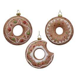 Decoris Decoris Kersthanger Donut van kunststof dia10x3,5cm