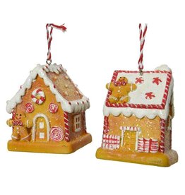 Decoris Decoris Kersthanger snoephuisje met peperkoek mannetje polyresin H7,5cm