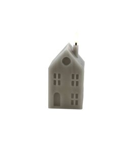 COUNTRYFIELD Lyon LED kaars huis M grijs 6,5x7,5x16cm