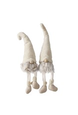 Kabouter Tanyo met bungelbeentjes H58cm Zand, Acryl, Katoen, Polyester