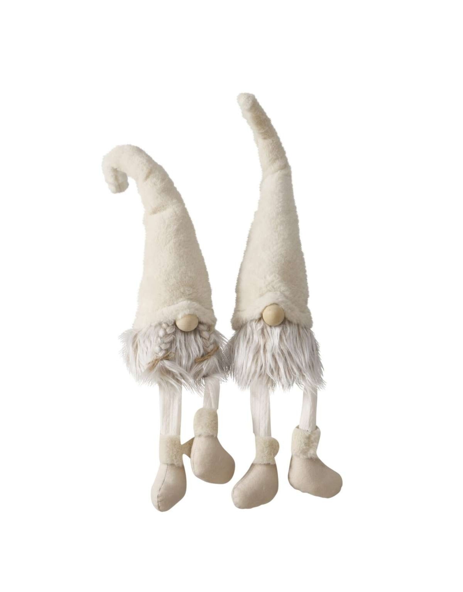 Kabouter Tanyo met bungelbeentjes H58cm Zand, Acryl, Katoen, Polyester