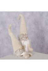 Kabouter Tanyo met bungelbeentjes H58cm Zand, Acryl, Katoen, Polyester