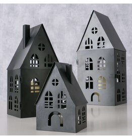 Boltze Home Lantaarnset huis metaal Dover 3-delig H13-35cm, B7-13cm