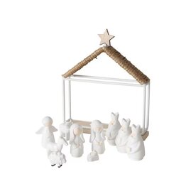 Boltze Home Kersttafereel metaal en polyresin H18,2cm