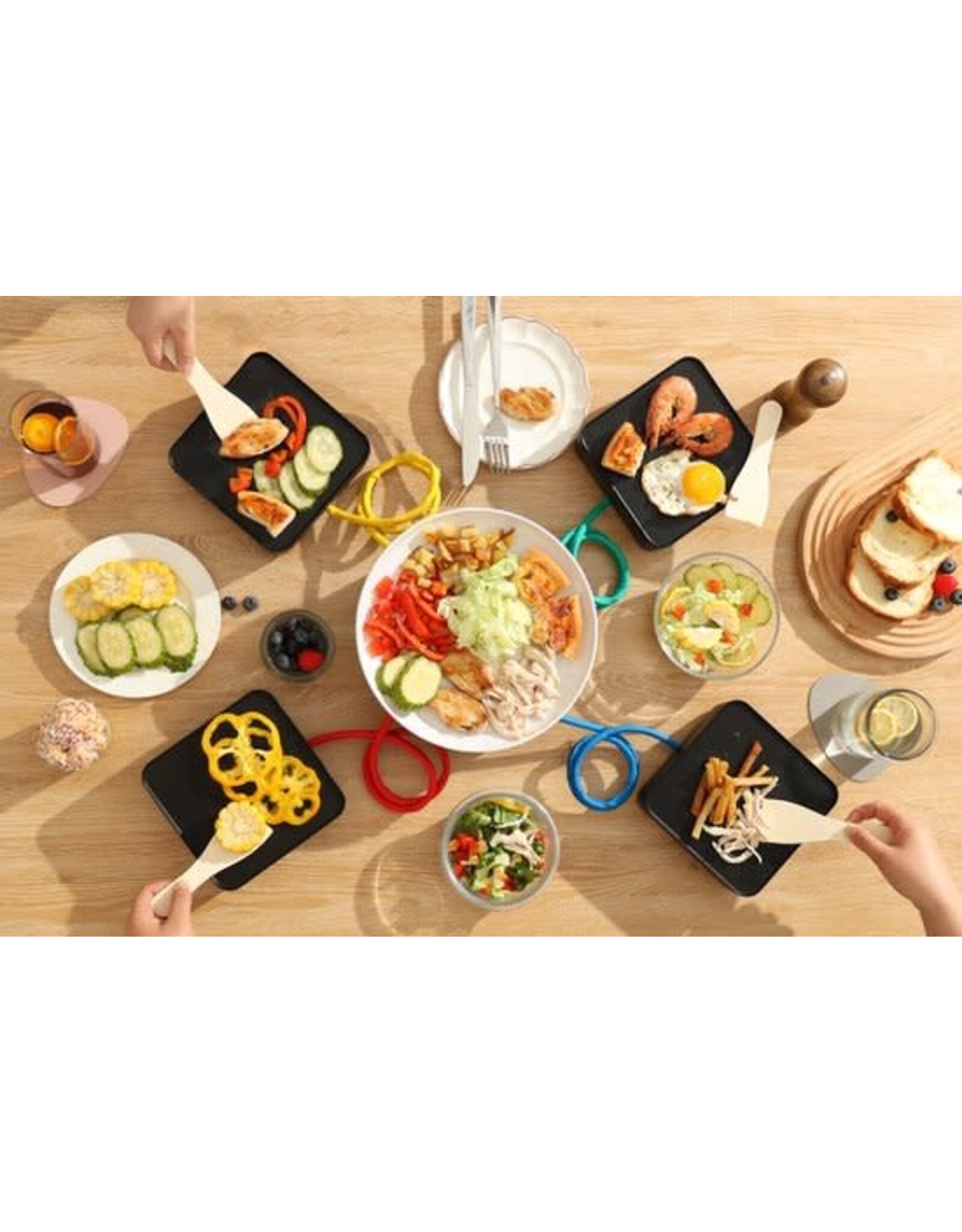 SWISS PRO Swiss Pro+ Grillplaat - Dinner4ALL Tafelgrill - Gourmetstel 4 personen 1400W