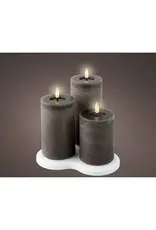 lumineo Lumineo Led kaars grijs/warm wit 3st