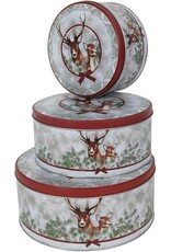 Kerstblikset Rendier 3-delig|  Ø13,5x7,1/Ø16,7x7,7/Ø19,7x8,6cm