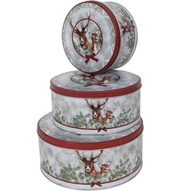 Kerstblikset Rendier 3-delig|  Ø13,5x7,1/Ø16,7x7,7/Ø19,7x8,6cm