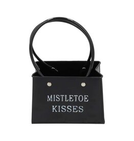 Bloempot tasmodel Mistletoe | 14x7,5x11,5cm zwart metaal