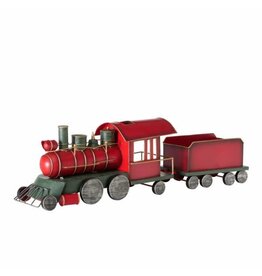 Deco Locomotief met wagon metaal | 73x21cm