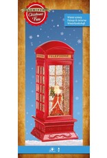 lumineo Kerst Waterspinner Telefooncel met Kerstman - 27 cm - Met LED licht