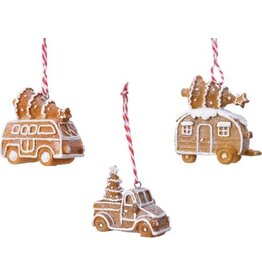 Decoris Decoris Kersthanger peperkoek auto's polyresin | 7x4,5x7,5cm