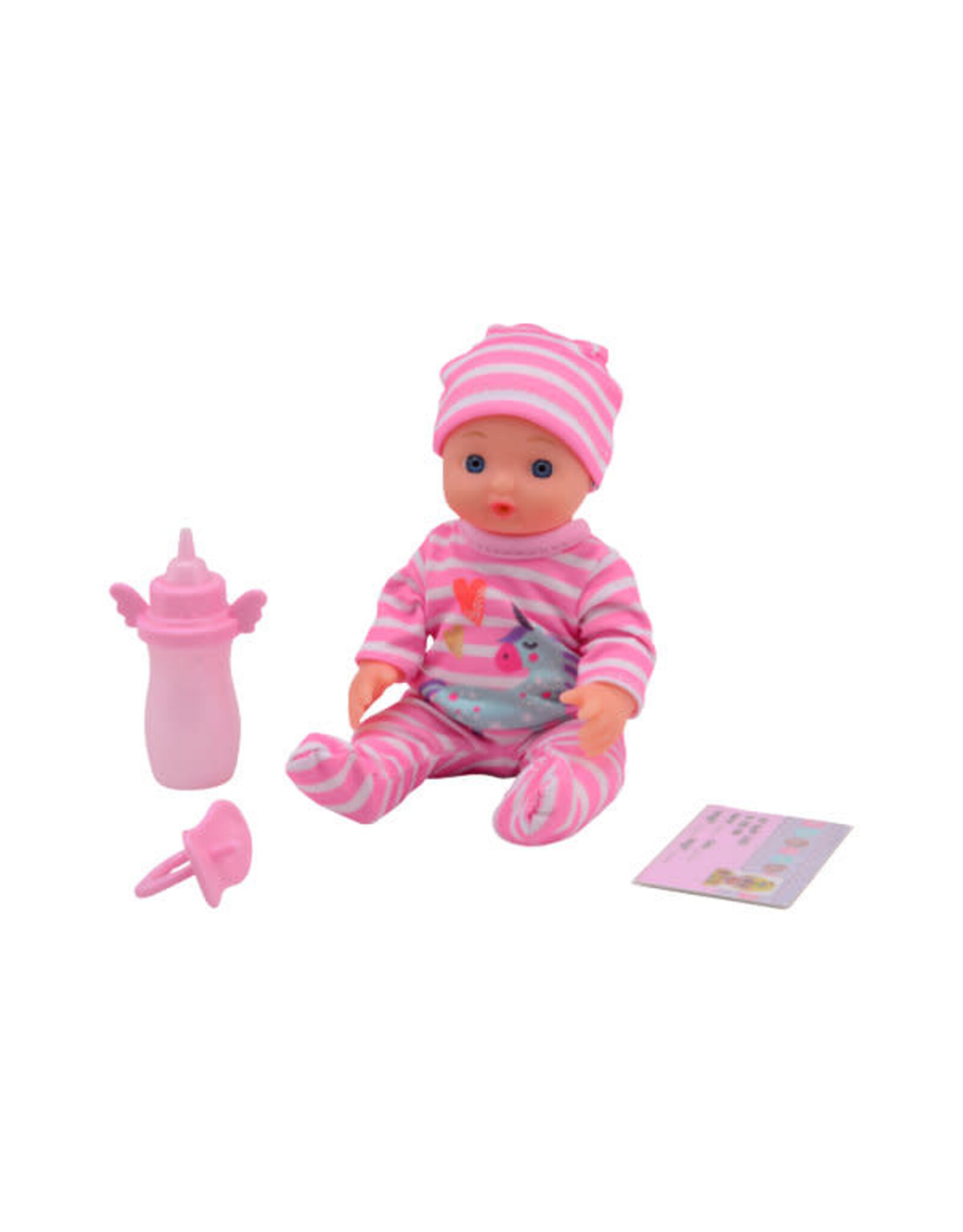 JOHNTOYS Baby Rose drink en plaspop 17 cm