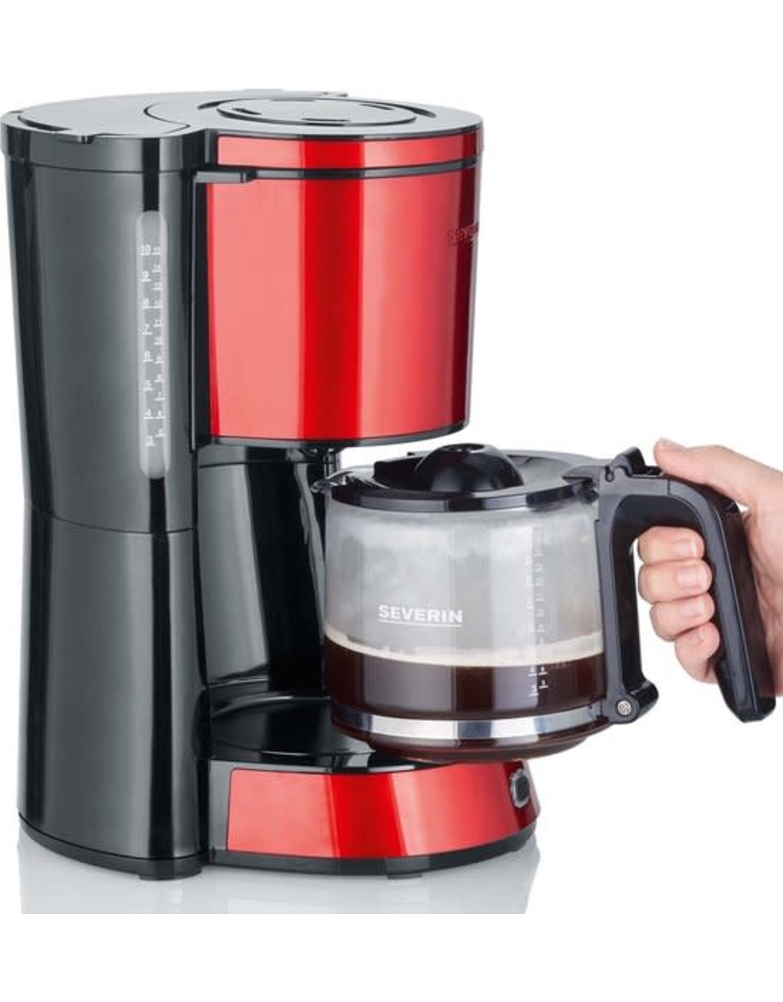SEVERIN Severin KA 4817 Filter Koffiezetapparaat Metallic Rood, Zwart
