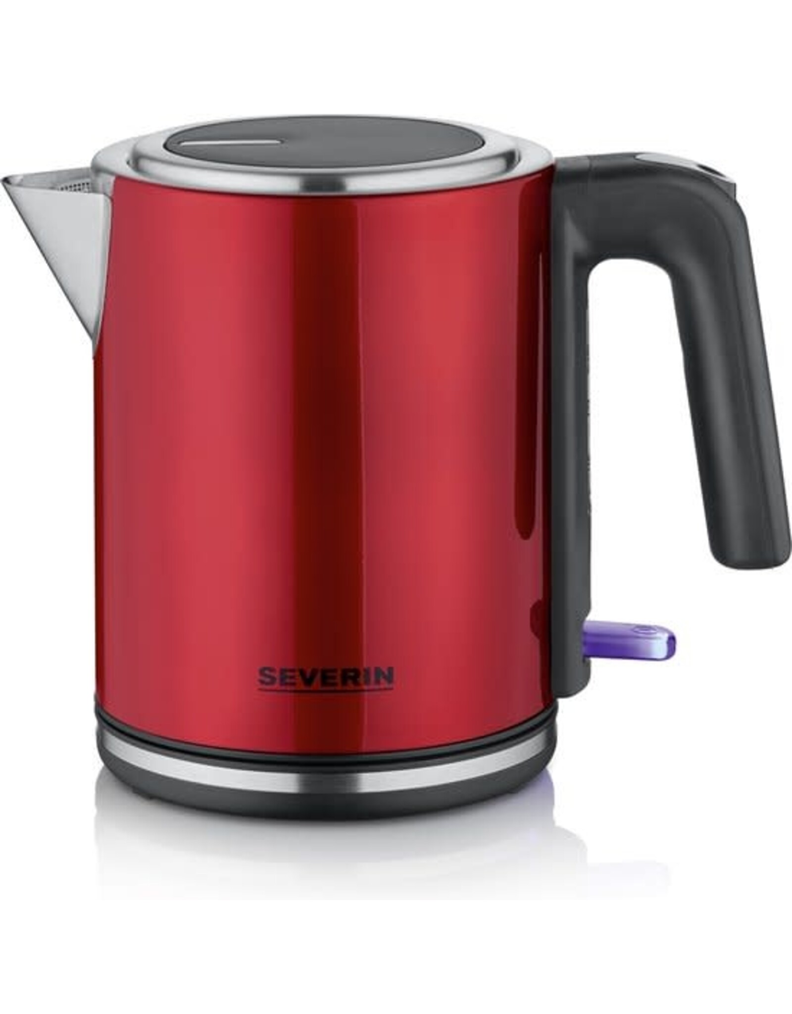 SEVERIN Severin WK 3427 - Waterkoker - hoogwaardig roestvrij staal - XXL-opening - bediening met één hand - Rood