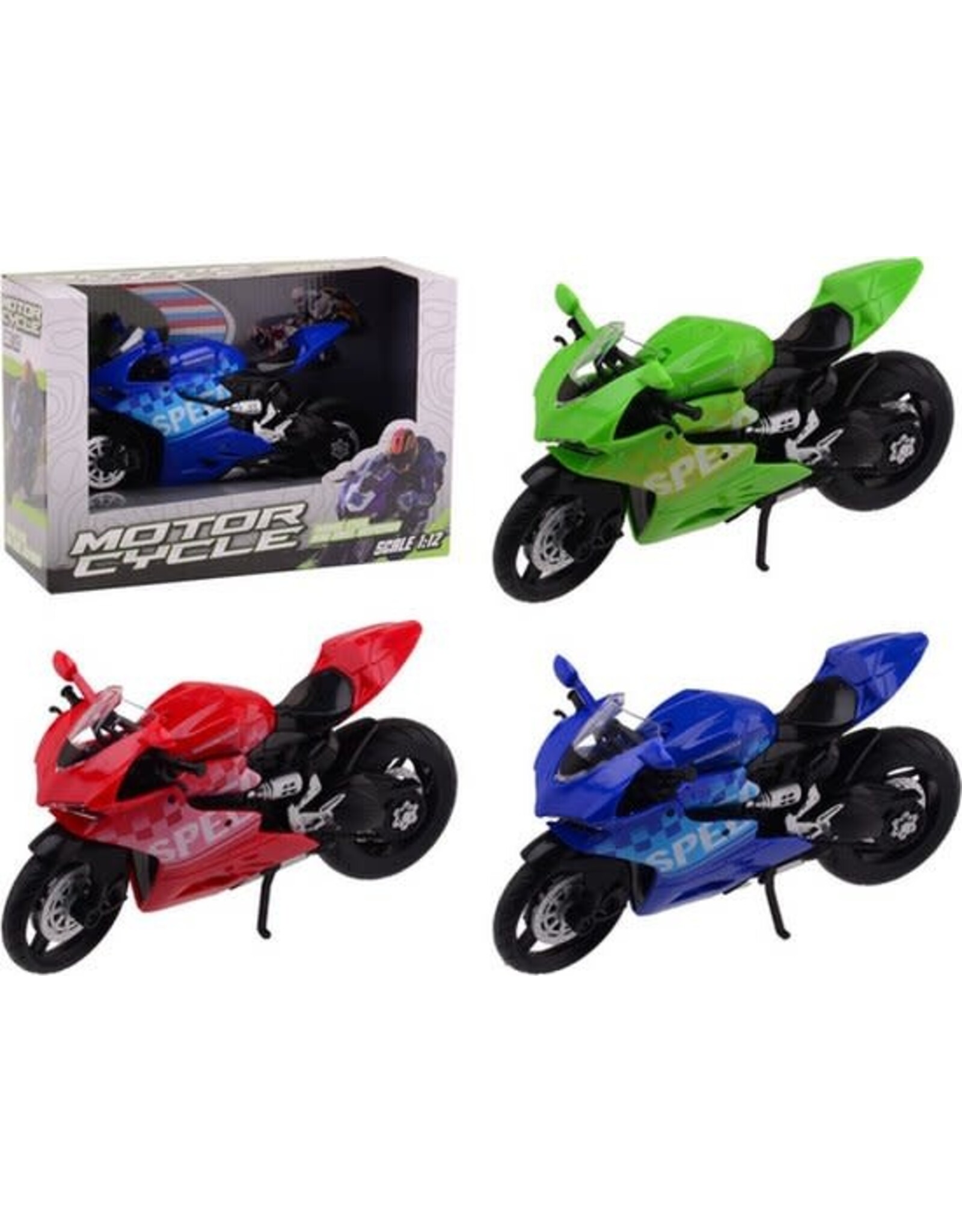 Race motorfiets in doos